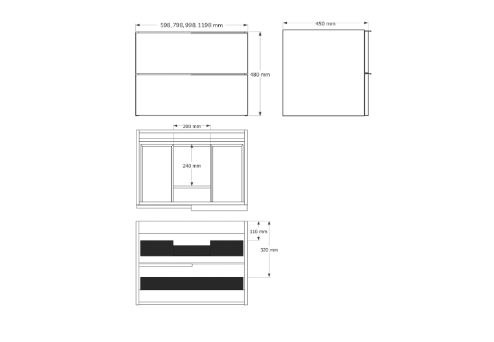 Conjunto de mueble de baño Soho Bruntec croquis 8