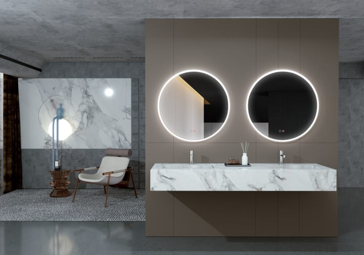 Miroir de salle de bains avec éclairage LED Atenas Ledimex environnement 6