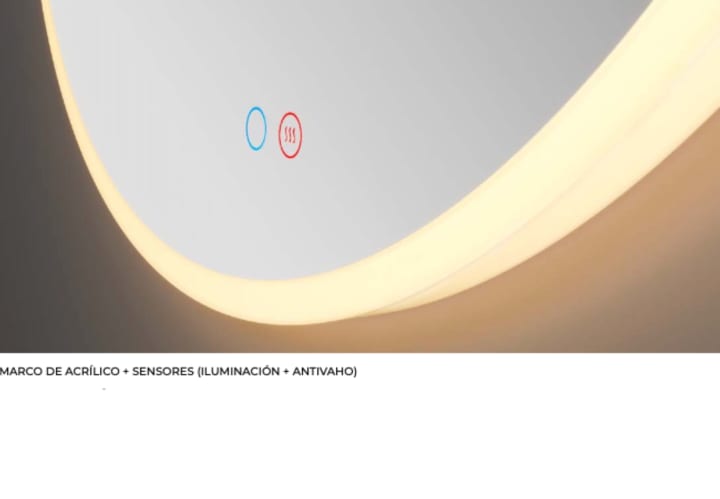 Miroir de salle de bains avec éclairage LED Atenas Ledimex détail 4