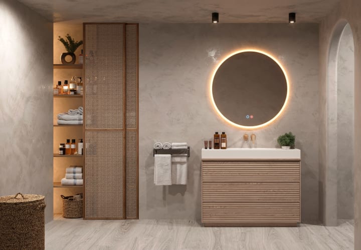 Miroir de salle de bains avec éclairage LED Atenas Ledimex environnement 7