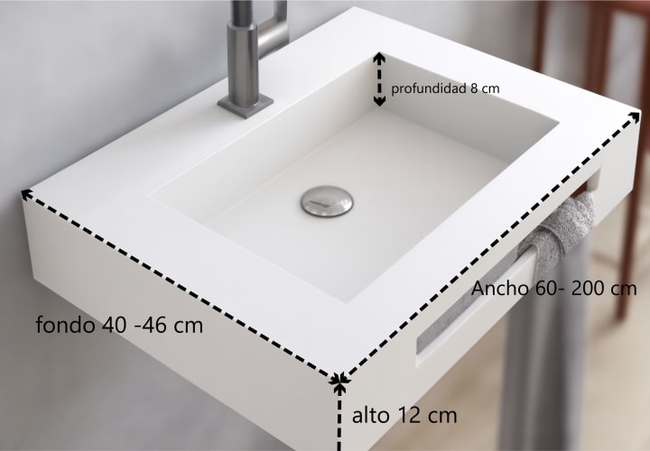 Lavabo suspendido Miami Bruntec croquis 1