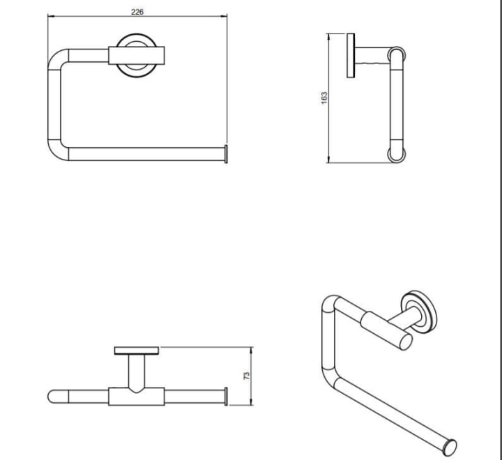Toallero de baño Architect S+ Cosmic croquis 25