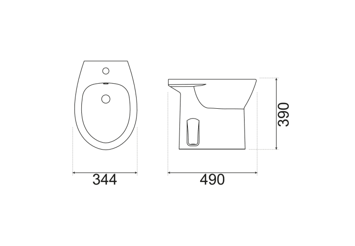 Pack inodoro + bidé Easy Unisan Sanindusa croquis 8