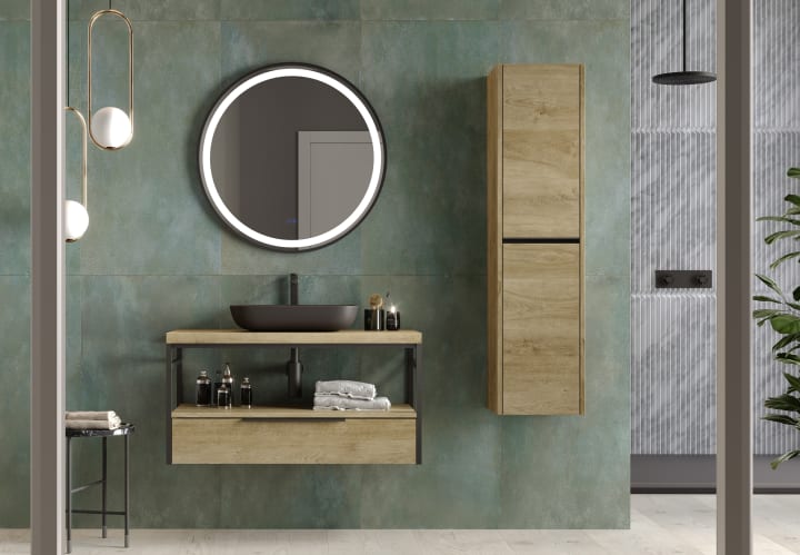 Meuble de salle de bains Kirk Industrial Coycama avec plan de toilette principal 1