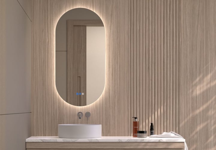 Bruntec Delta Miroir de salle de bain avec éclairage LED principal 1