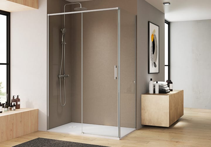 Paroi de douche angulaire coulissante Aria Bruntec principal 3