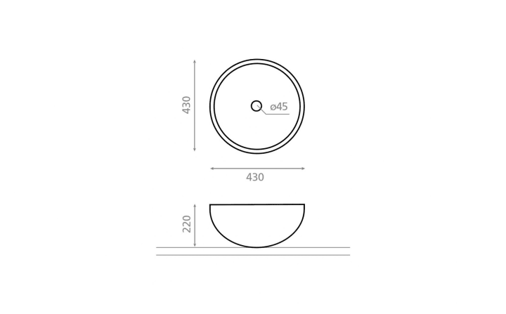 Lavabo sobre encimera Bejes Bathco croquis 2