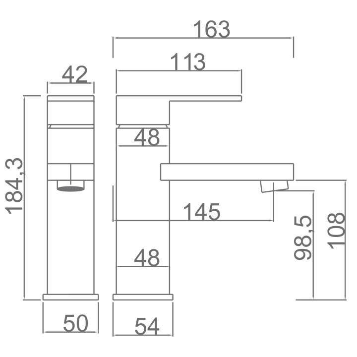 Robinet de lavabo Liverpool Imex croquis 2