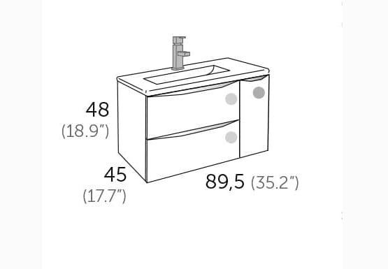 Meubles de salle de bains Landes Coycama croquis 5