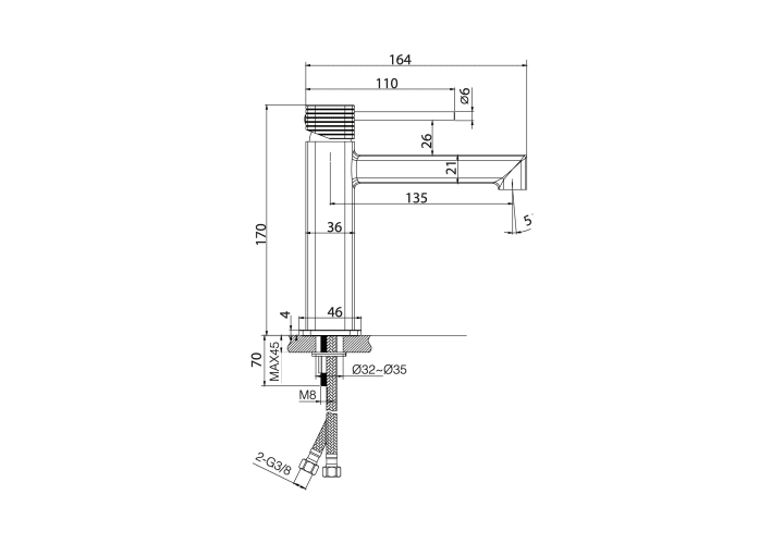 Firenze Imex robinet de lavabo croquis 9