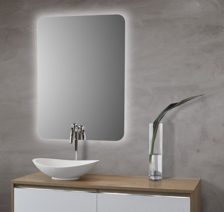 Miroir de salle de bains avec éclairage LED Drako Bruntec principal 2