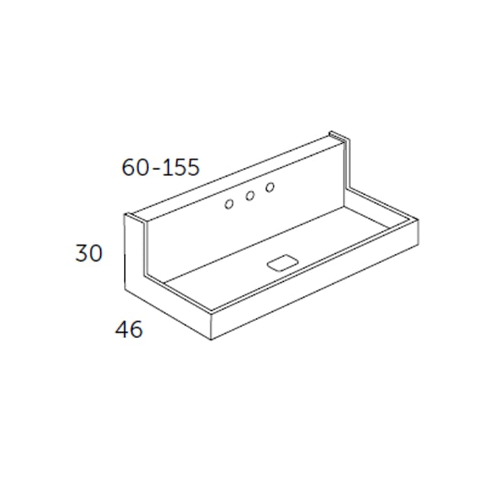Lavabo sobre encimera Kish Coycama croquis 2