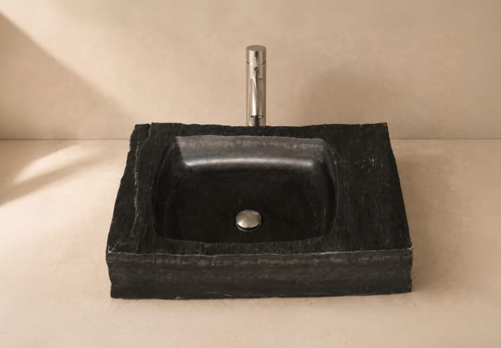 Lavabo de piedra natural Pizarra Bruntec ambiente 2
