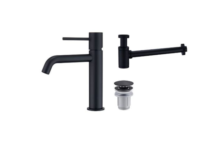 Pack Grifo de lavabo Monza + Válvula click-clack + Sifón visto redondo de Imex principal 1