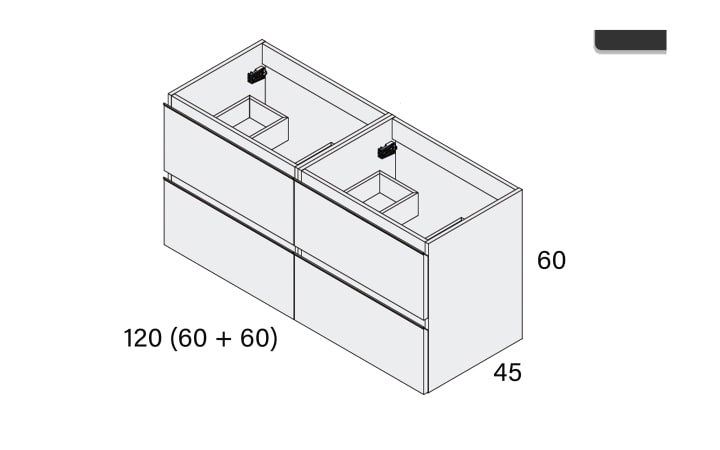 Conjunto mueble de baño Roma Bruntec croquis 13