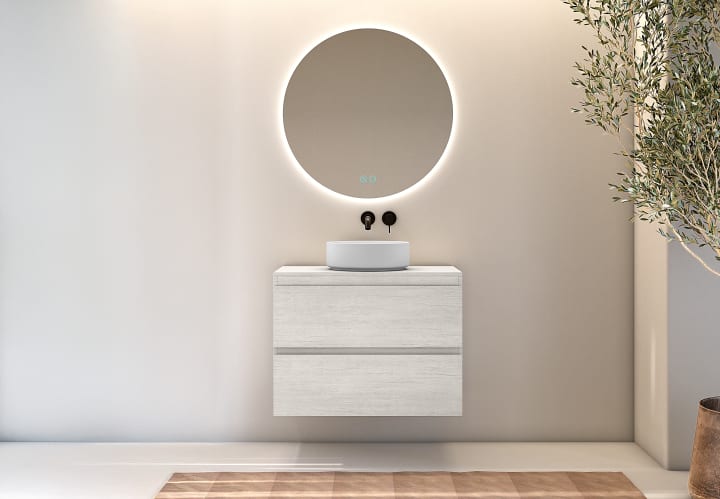 Meuble de salle de bains avec plan de toilette en bois Roma Bruntec principal 1