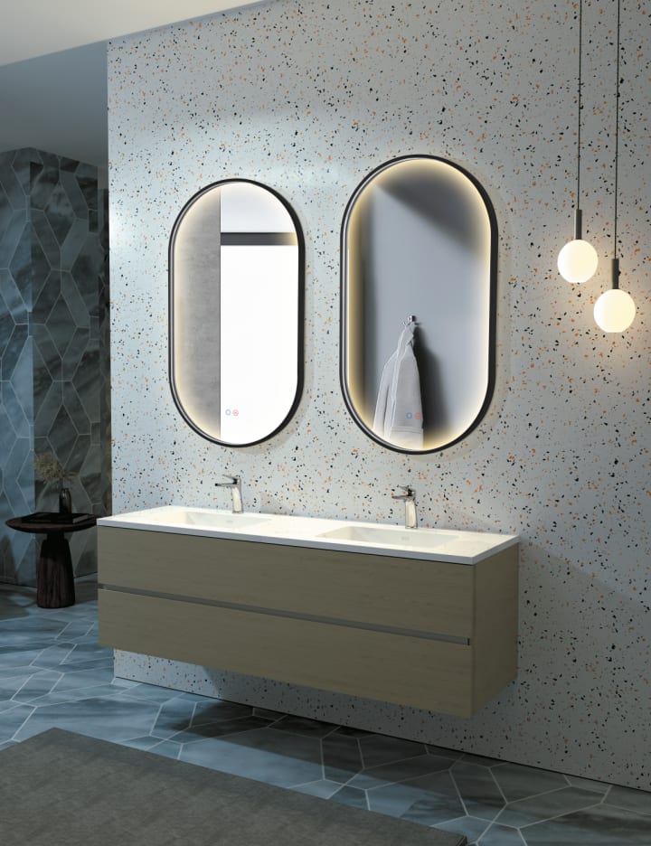 Miroir de salle de bains avec éclairage LED Rio Ledimex environnement 5