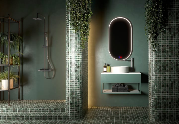 Miroir de salle de bains avec éclairage LED Rio Ledimex environnement 6