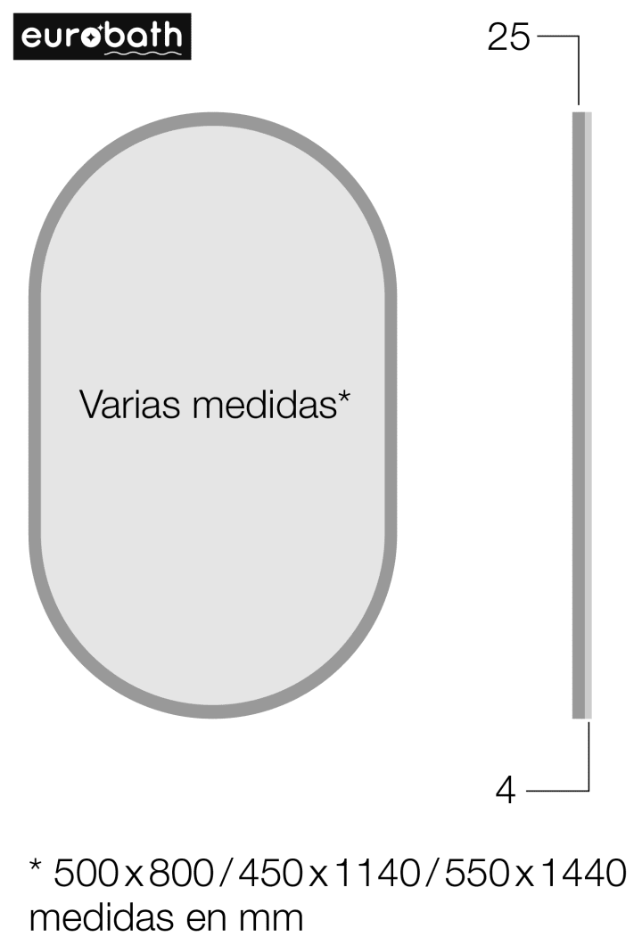 Espejo de baño Cerdeña, Eurobath croquis 13