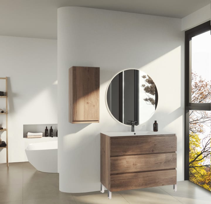 Meuble de salle de bains en bois Vilma Bruntec principal 2