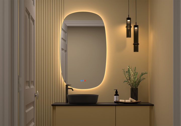 Miroir de salle de bain avec éclairage LED Look Bruntec principal 4