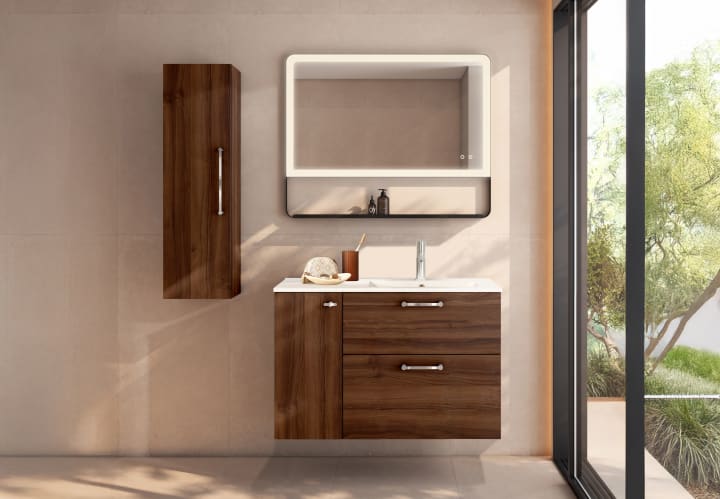 Ensemble de meubles de salle de bains suspendu avec lavabo Flat Verso Viso principal 5
