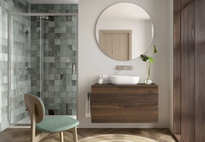 Mueble de baño con encimera del mismo color que el mueble Vima Salgar principal 1