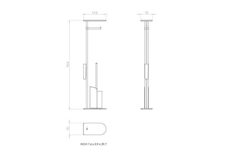 Portaescobillero suelo con portarrollos Combi Flat de Cosmic croquis 8