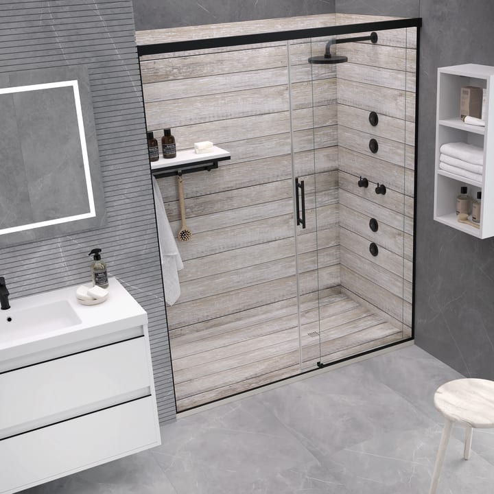 Receveurs de douche en résine décorés Design 3D Bois Rustique Bruntec environnement 3