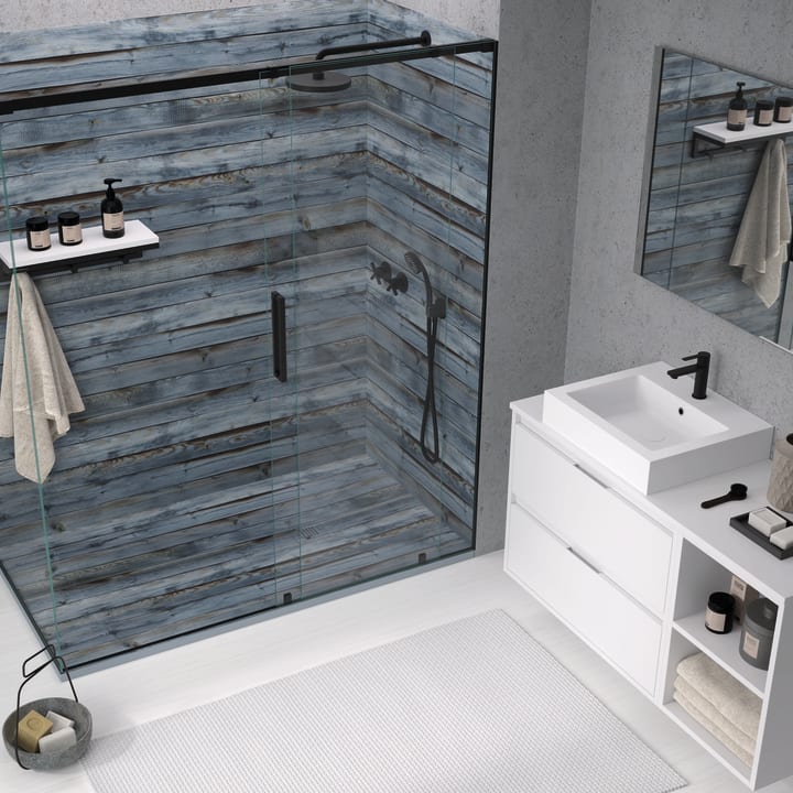 Receveurs de douche en résine décorés Design 3D Bois Rustique Bruntec environnement 10
