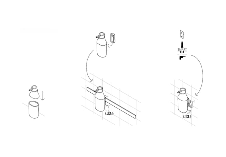 Set modular para ducha con guía de pared Alife de Cosmic croquis 9