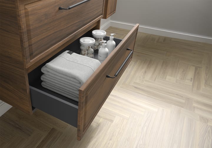 Conjunto mueble de baño Runa Salgar con lavabo sobre encimera detalle 13