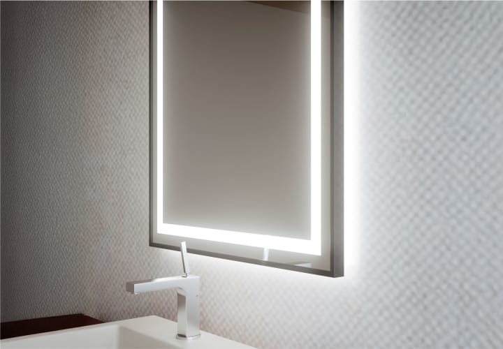 Miroir de salle de bain avec éclairage LED Camelot Bruntec détail 4