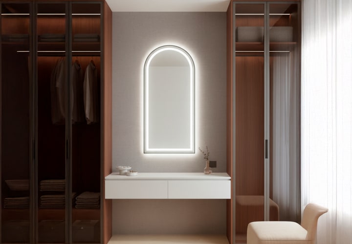 Miroir de salle de bain avec éclairage LED Camelot Bruntec principal 1