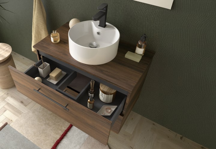 Meuble de salle de bains avec plan de toilette Silane Salgar détail 7