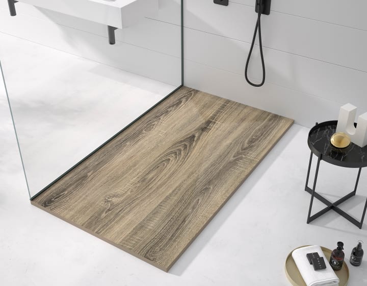 Receveurs de douche en résine décorés Stone 3D effet Bois Bruntec principal 2