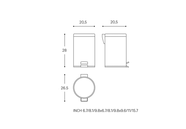 Papelera de baño Architect Cosmic croquis 4