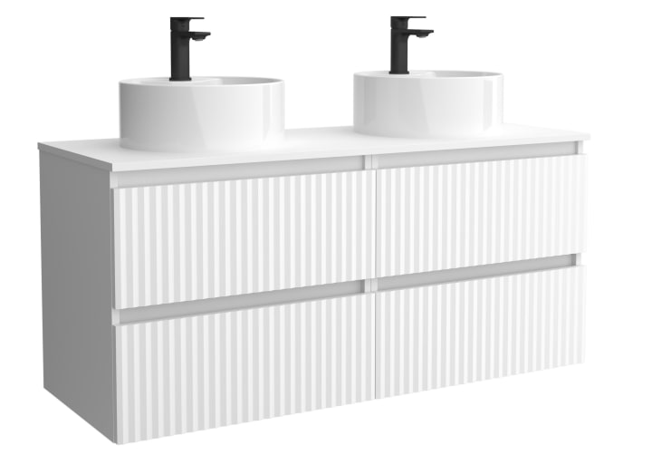 Conjunto mueble de baño Kira Salgar con lavabo sobre encimera detalle 4