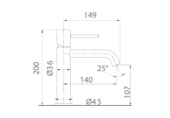Mitigeur de lavabo Monza Imex croquis 15