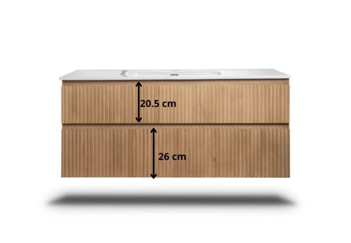Ensemble de meuble de salle de bains en bois massif Alpes Bruntec croquis 10
