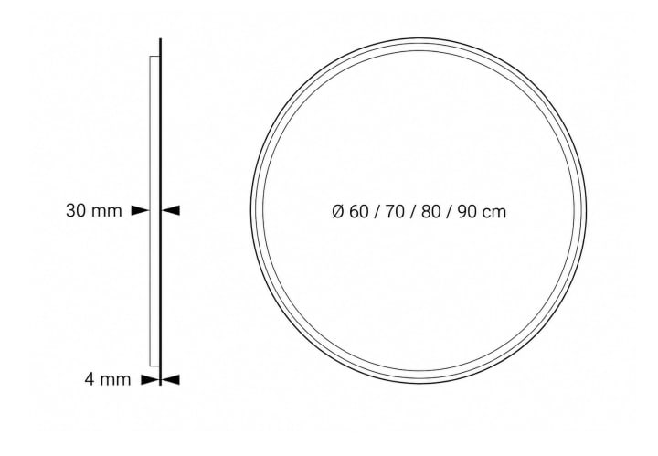 Miroir de salle de bains avec l'éclairage LED Ring Bruntec croquis 4