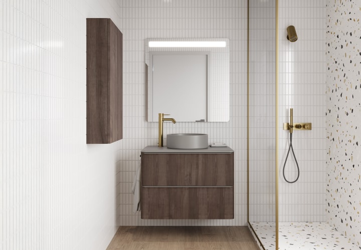 Meuble de salle de bains avec plan de toilette en résine arena Dai Top Royo principal 2