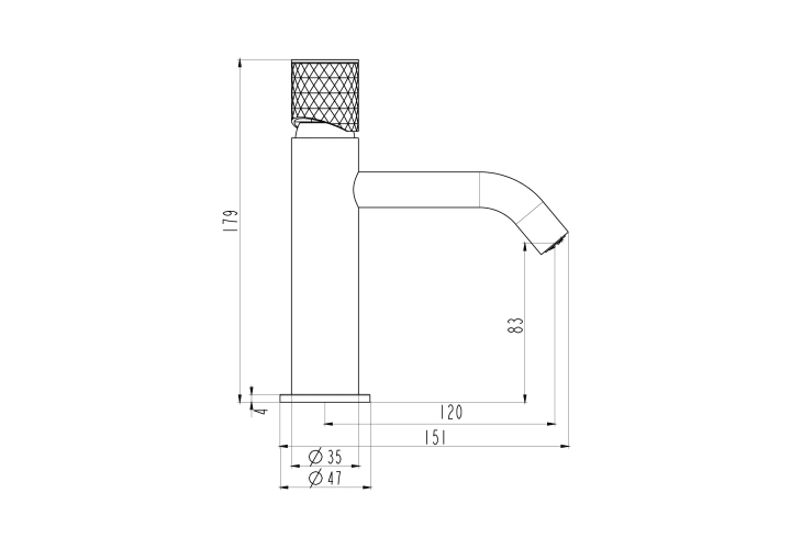 Grifo de lavabo Helios GME croquis 7
