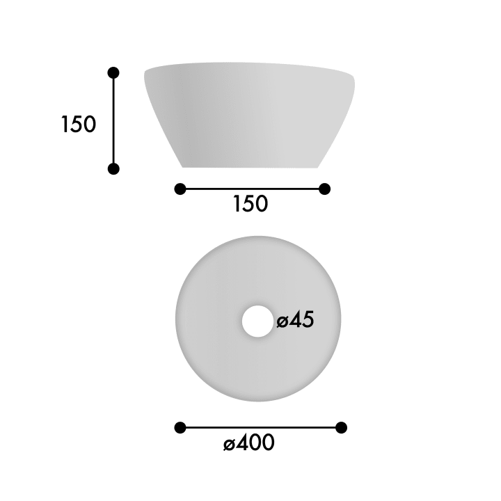 Lavabo sobre encimera Abu ArtandBath croquis 4