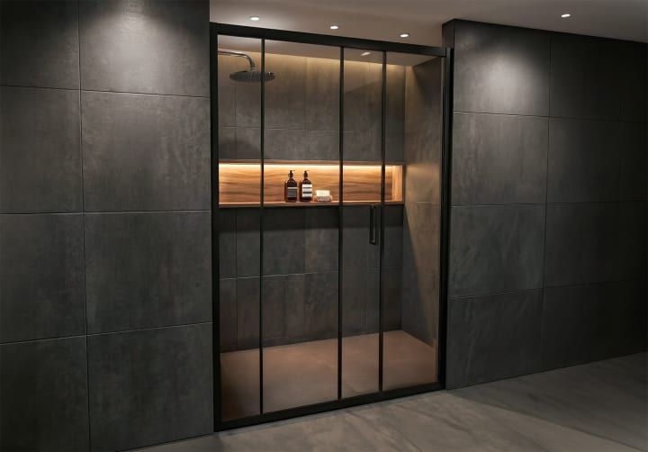 Paroi de douche profil noir Sabik Bruntec environnement 7