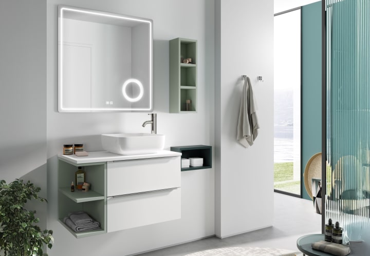 Mueble de baño con encimera de madera Landes Coycama ambiente 5