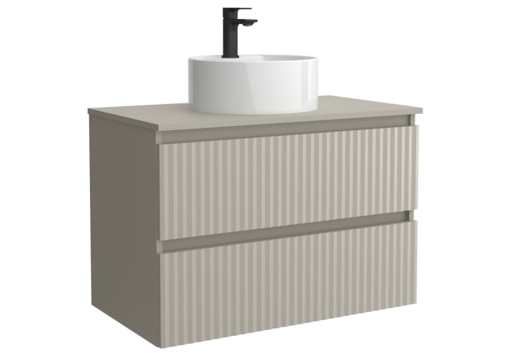 Conjunto mueble de baño Kira Salgar con lavabo sobre encimera detalle 6