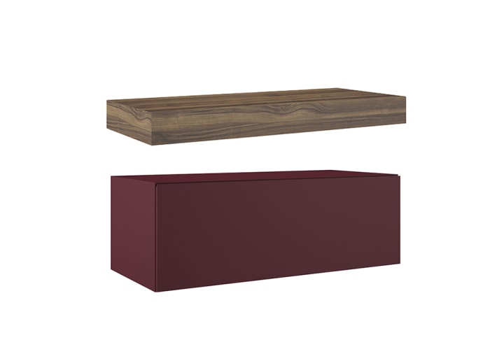 Meuble de salle de bains avec plan de toilette en bois de 10 cm de hauteur couleur Valenti avec caisson Nomad Visobath principal 9
