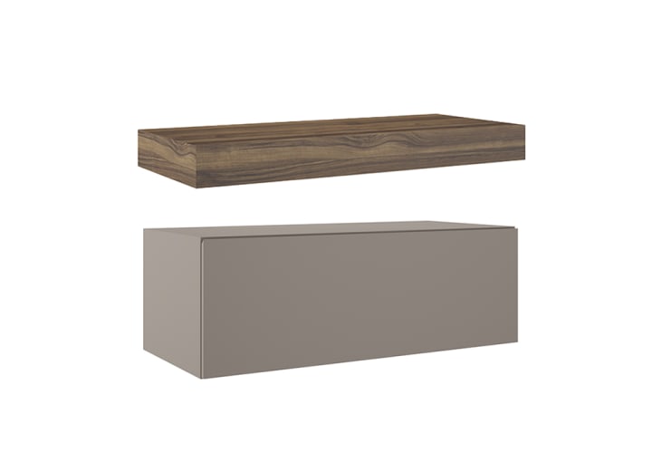 Meuble de salle de bains avec plan de toilette en bois de 10 cm de hauteur couleur Valenti avec caisson Nomad Visobath principal 6