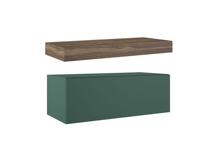 Meuble de salle de bains avec plan de toilette en bois de 10 cm de hauteur couleur Valenti avec caisson Nomad Visobath principal 8